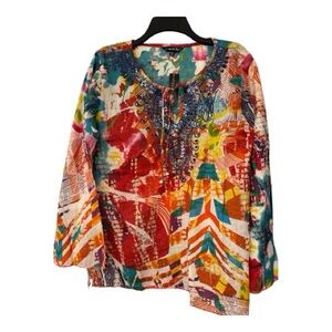 New with tags gorgeous multicolored blouse size Large